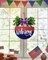 4th of July Wreath for Front Door – Wooden Round Patriotic Wreath for Independence Day and Memorial Day, 4th of July Decorations, 12" Welcome Sign for Front Door, Outdoor Porch and Patio Fence Decor